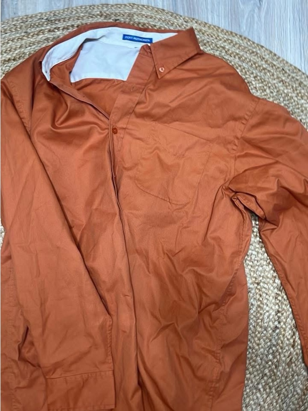Point Zero Men's Burnt Orange Lightweight Button-Up Shirt Jacket